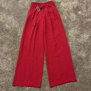 Top shop highrise wide leg dress pants red holiday